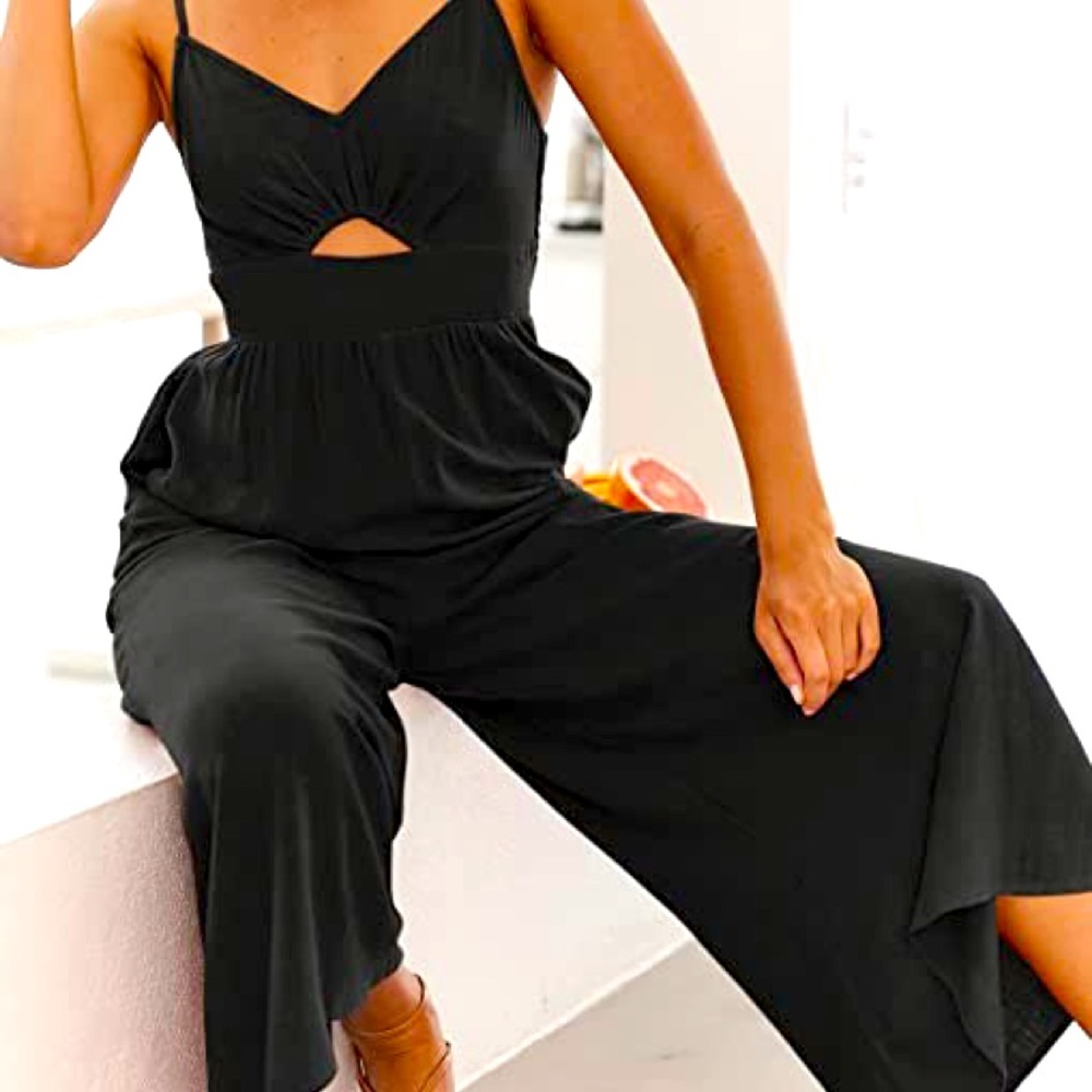 Black linen jumpsuit
